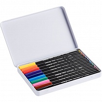 Набор фломастеров для рисования edding 1300, 2 мм, 10 цветов, металлическая коробка